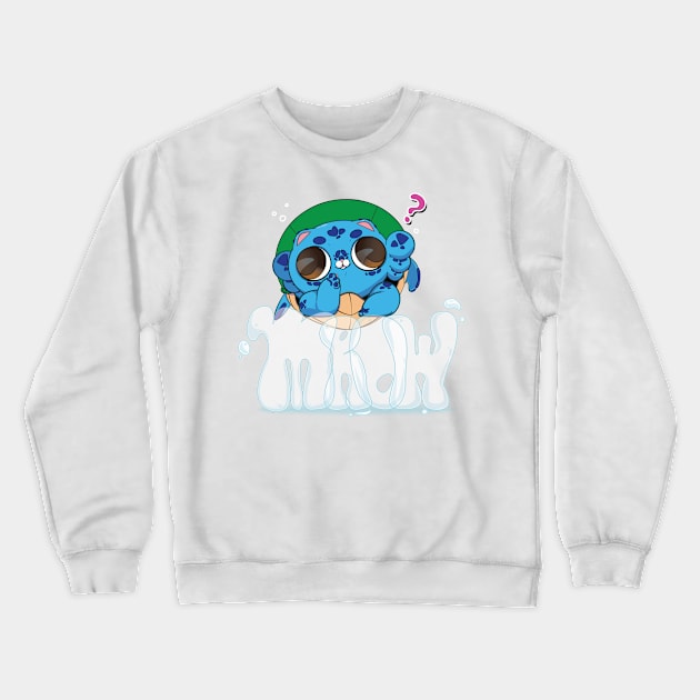 Turtlecat Graffiti Bubble's Mrow? Crewneck Sweatshirt by ithoughtiwascrazy